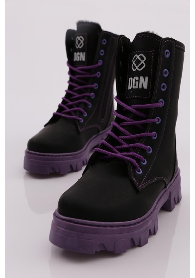 Dgn F2118 Çocuk Bot F2118-2427-R1619 Siyah - Lila