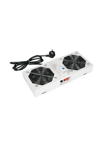 Lande 2 Li Fan Modülü Termostatlı, Switchli Anahtarlı Duvar Tipi Açık Gri Ral 7035