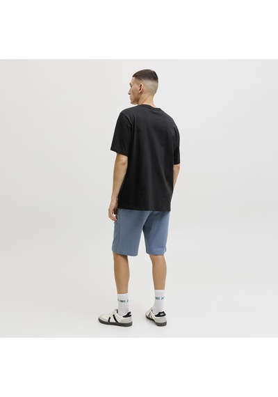 Jack & Jones Erkek Gögüs Baskili Bisiklet Yaka Tisört - Corals - 12288345 Siyah
