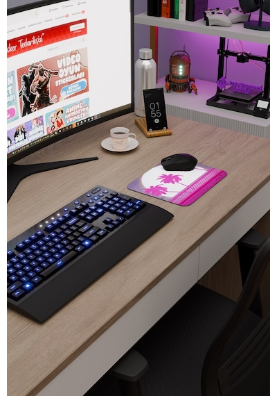 Hotline Miami Kaymaz Dikişli Kauçuk Oyuncu Mousepad V4 - 22x18 Gaming Mouse Pad Fare Altlığı
