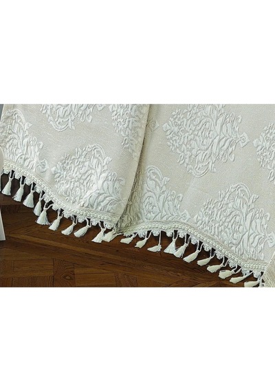 Larissa Pamuk Polyester Jakar Kumaş Krem Yatak Örtüsü Seti 7 Parça 260x270 Cm 357 Krem