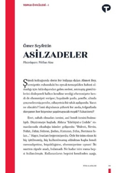 Asilzadeler - Ömer Seyfettin - Turkuvaz Kitap