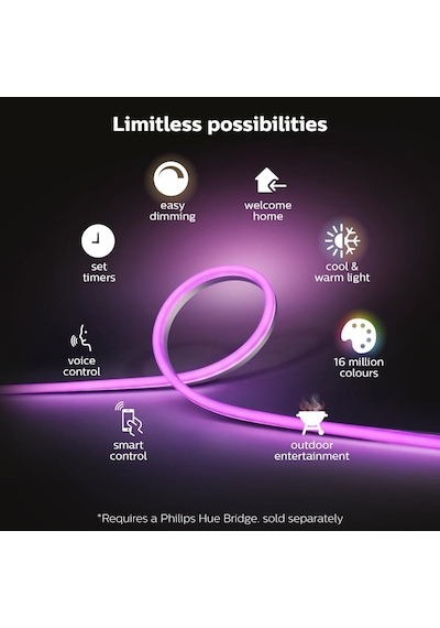 Philips Hue Outdoor Renkli Akıllı Led Şerit 5mt