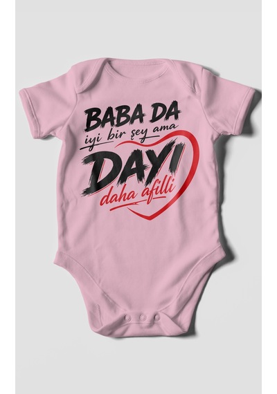 Morivokids Babaya Özel Kısa Kollu Bebek Body %100 Pamuk Zbn185-kk Koyu Pembe