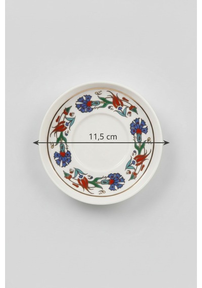 6 Kişilik Nodric Kenarlı Toledo Fly Yaldızlı Çay Tabağı 11,5cm Beyaz