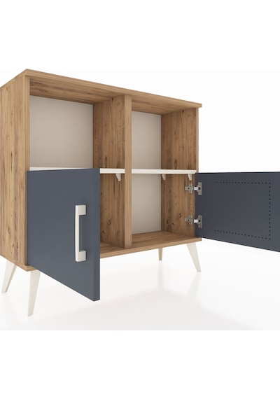Arges Şifonyer 2 Raflı 2 Kapaklı 88x30x80 Çam-antrasit/aytaşı Antrasit/aytaşı