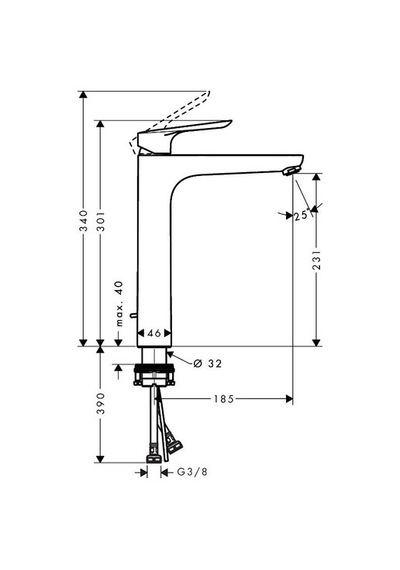 Hansgrohe Logis E Tek Kollu Çanak Lavabo Bataryası 230 Kumandalı 71179000