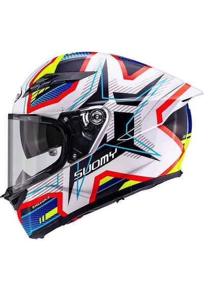 Suomy Motosiklet Kaskı - Stellar 2 Kask Blackstar Beyaz Mavi - M Beyaz - Mavi
