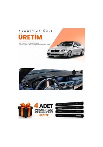 Bmw F10 2010-2017 Uyumlu Torpido Koruma Örtüsü Oto Kılıfı - Siyah