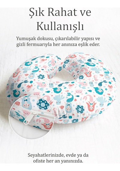 Deniz Kızı Desenli Pamuklu Boyun Yastığı - Sevimli Turkuaz Pembe Çocuk & Yetişkin Seyahat Yastığı Soft Toprak Petrol Mavisi Deniz Kızı Desenli Pamuklu Boyun Yastığı - Sevimli Turkuaz Pembe Çocuk & Yetişkin Seyahat Yastığı Soft Toprak Petrol Mavisi