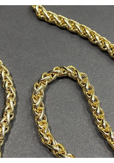 Karantuhafiye Çanta Zinciri Uçları Klipsli 120 Cm Örgü Modeli Gold Gold Çok Renkli