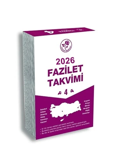 Fazilet Neşriyat 2026 Fazilet Blok Takvimi 7 Bölge Yurtiçi Duvar Takvimi