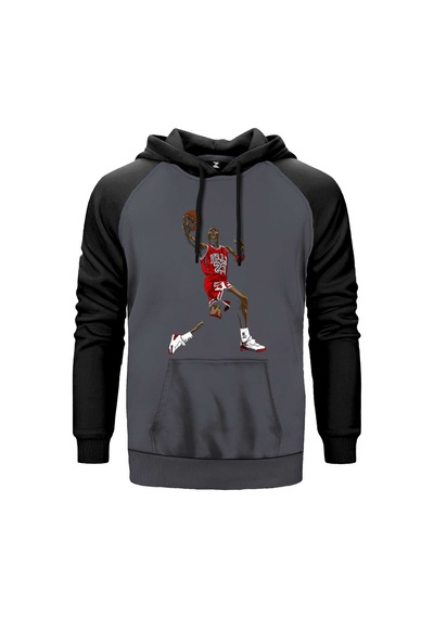 Aır Jordn Grafiti Gri Renk Reglan Kol Sweatshirt Gri