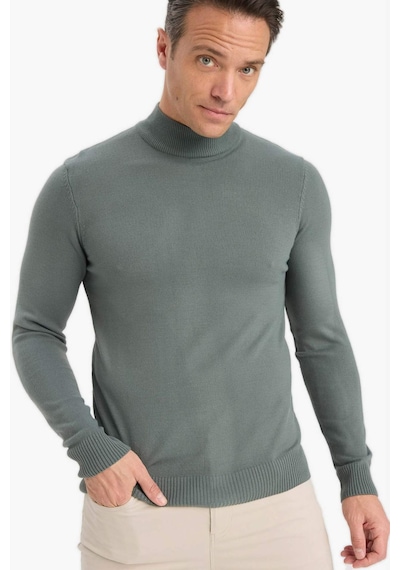 DeFacto Slim Fit Dar Kesim Yarım Balıkçı Yaka Basic Düz Triko Kazak R1127AZ24WNKH412