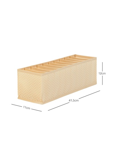 Tr 10 Bölmeli Bej Balıksırtı Çekmece Düzenleyici 11 X 41,5 X 12 Cm Genel