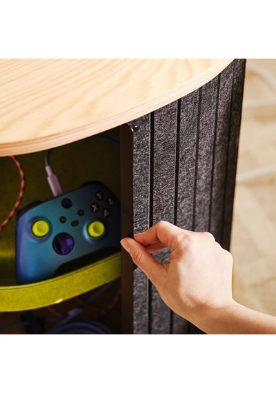 Ikea Yxstaby Tekerlekli Yan Sehpa, Meşe Kaplama-gri