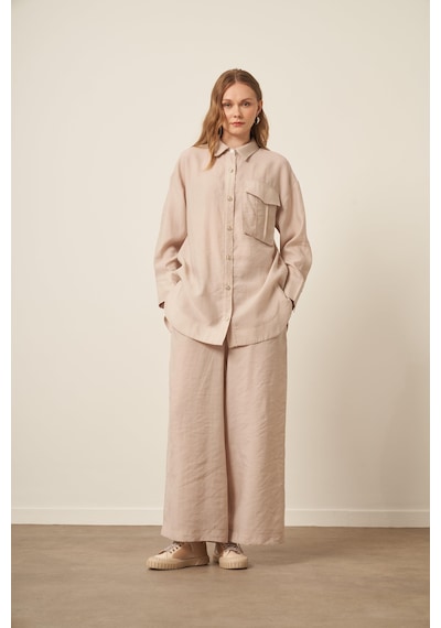 Ftz Women Kadın Modal Cepli Takım Beige 30717 Beige