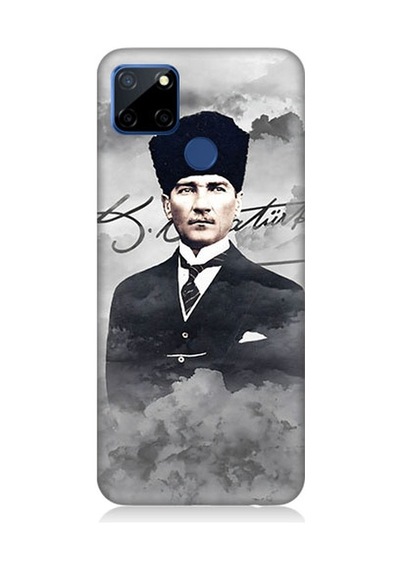Realme C12 Uyumlu Atatürk Portresi Desenli Silikon Kılıf