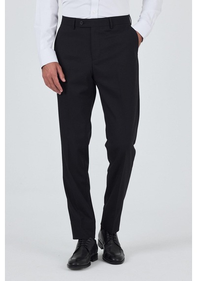 İmza Siyah Yan Cep Açık Paça Comfort Fit Esnek Classic Pantolon 1003250907 Siyah