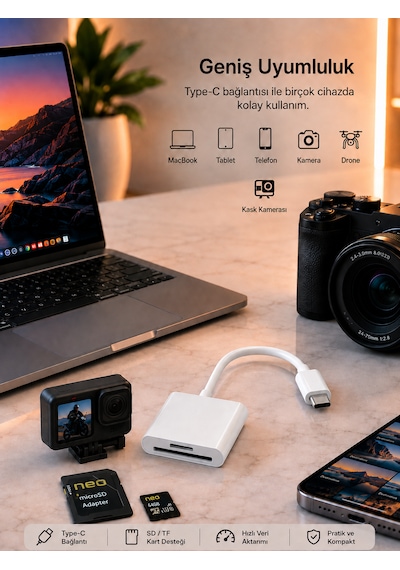 Type C Usb 3.1 To Sd Card Reader Kart Okuyucu Dönüştürücü Typ-c To Sd Kart Tf Hafıza Kartı