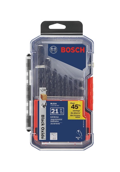 21 Piece Black Oxide Metal Drill Bit Set Bl21a