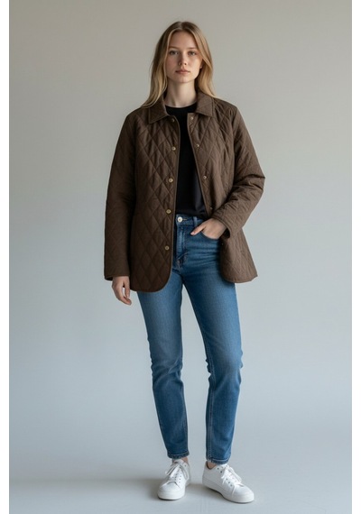 CottonCool Kadın Kapitone Mont Kahverengi