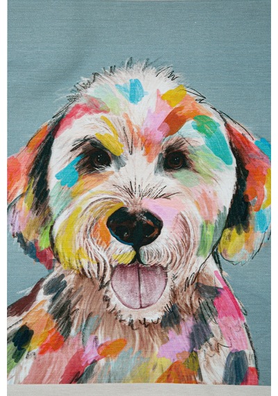 Köpek Deseneli Kırlent Kılıfı Turkuaz V1 45x45 Turkuaz