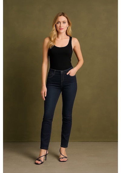 Banny Jeans Kadın Likralı Straight Jean Pantolon Lacivert 001 Lacivert 32