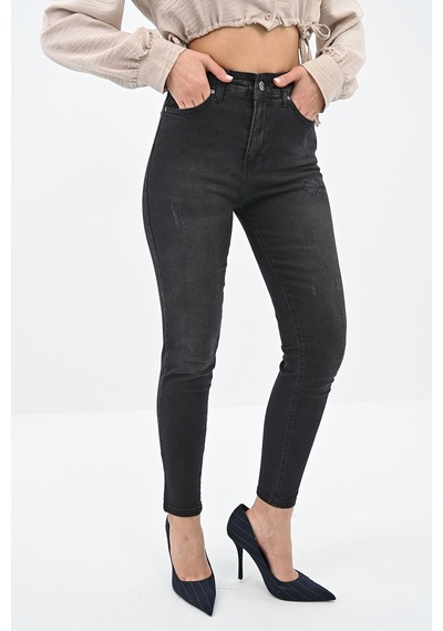 Kadın Yüksek Bel Füme Jean Pantolon 6189-23 001
