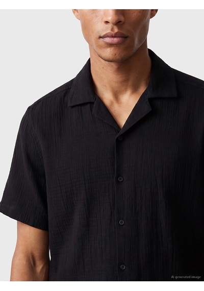 Lcw Vision Siyah Regular Fit Müslin Erkek Gömlek