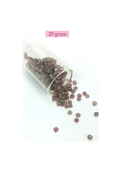 Tedar Dökme Cam Kum Boncuk Büyük Boy 6/0 4 Mm - 20 Gram - Şeffaf Gri - Bnc105 Najmaddin (No:1) 8.5Cm X 10.5 Cm