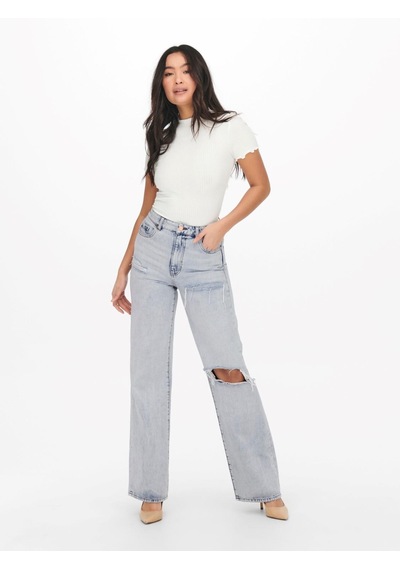 Only Kadın Yırtık Denim Bol Kot Pantolon Onlcamille -15254097 Açık Mavi