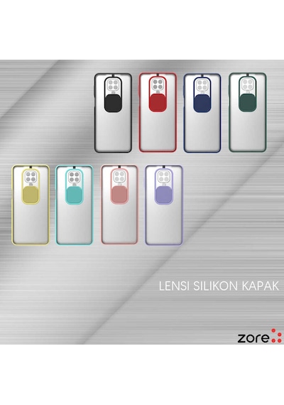 Ekılıf - Xiaomi Redmi Note 9 Pro Uyumlu - Kılıf Slayt Sürgülü Arkası Buzlu Lensi Kapak - Lacivert