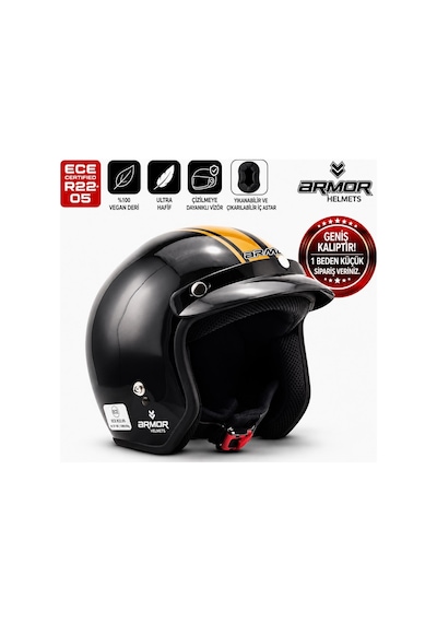 Armor Av-47 Jokey Kask Siyah Turuncu