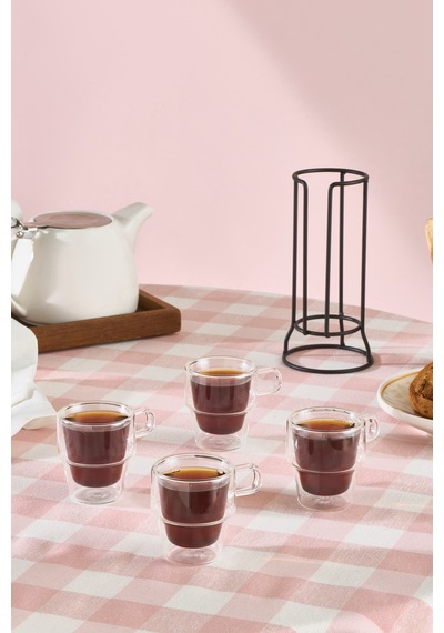 Karaca Kendal 4 Kişilik Standlı Kahve Fincanı 90 Ml Siyah