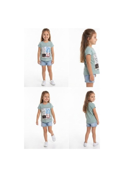 Stsahra Kız Çocuk Yeşil T-shirt