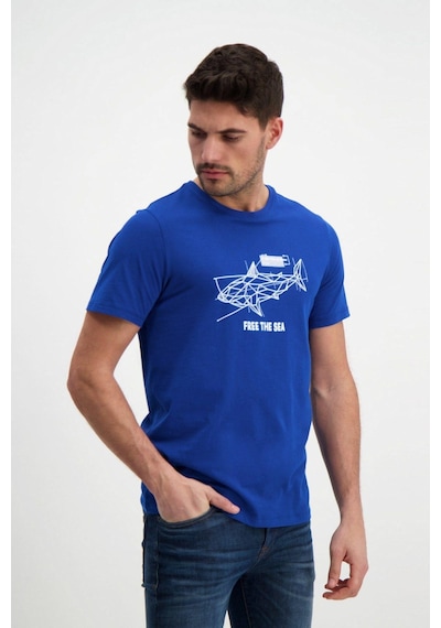Rich Erkek Bisiklet Yaka T-shirt Mavi