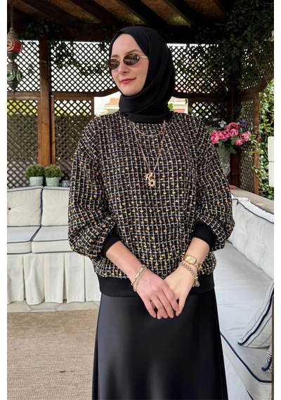 Rabia Şamlı Tanem Tüvit-saten Etekli Takım Sarı Normal