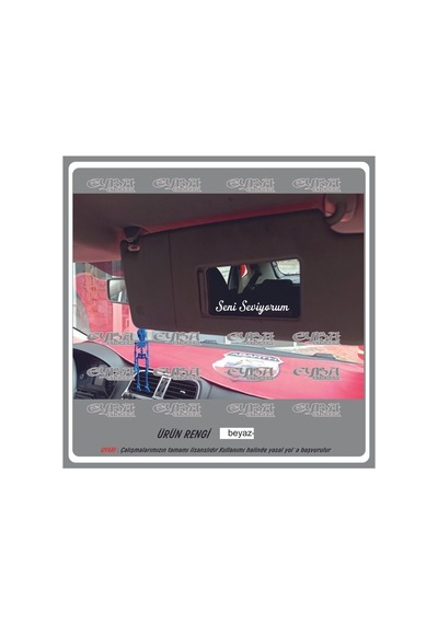 Seni Seviyorum Güneşlik Ayna Yazısı Araba-motosiklet Cam Etiket Sticker 8cm