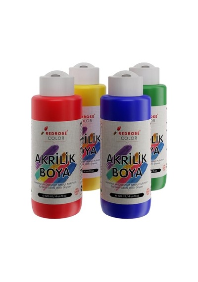 Ana Renkler Akrilik Boya 4'lü Set 4x120ml 0,15 L