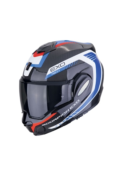 Scorpion Exo-tech Evo Carbon Cosy Çene Açılabilir Motosiklet Kaskı Siyah Mavi Kırmızı