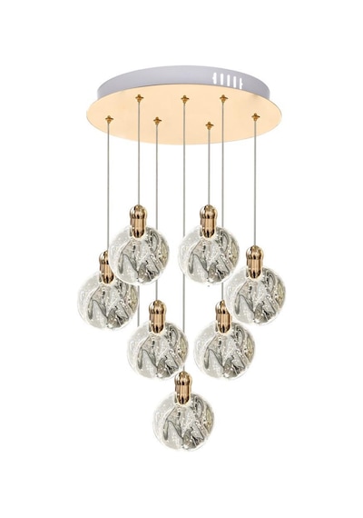 Eray Aydınlatma 8002-6+1 7li Sarkıt Gold Led Avize Gold
