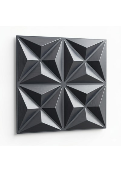 Modern Geometrik Duvar Paneli 50x50 - 10 Lu Avantaj Paketi 2.5 Metre Kare Antrasit