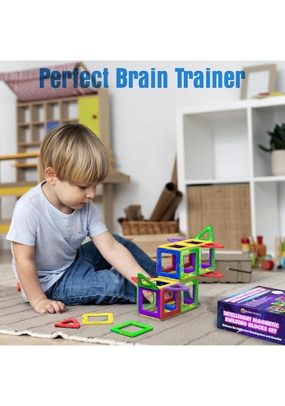 Manyetik Blok Seti Stem & Montessori Eğitim Seti Okul Öncesi Ve İlkokul Çocukları İçin Sınırsız Yaratıcılık Bpa İçermez 3+ Yaş 30 Parça