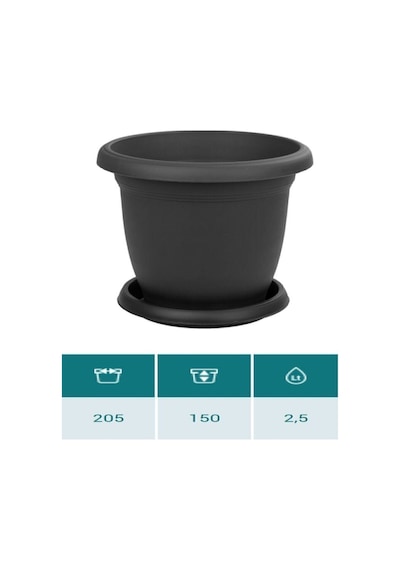 Villa Saksı 2.5 Litre Antrasit