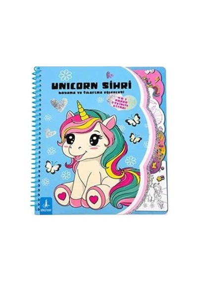 Unicorn Sihri Boyama Ve Çıkartma Eğlencesi Spiralli