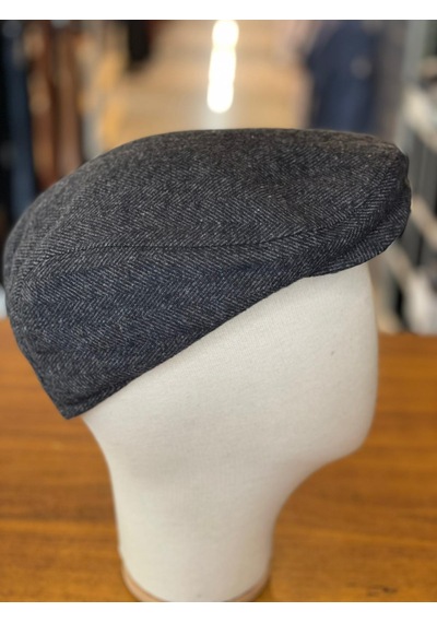 Hamze İngiliz London Model Balıksırtı Desen Kaşe Kumaş Kasket Şapka Füme