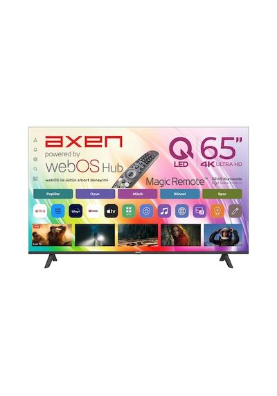 Axen AX65QUMLN-W02M 65" 4K Ultra HD webOS ThinQ AI Destekli Sihirli Kumanda 164 cm QLED 4K SMART TV