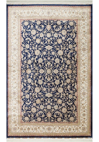 Eko Halı Isfahan Isf 03 Navy Cream Klasik Desenli Yüksek Kalite Sık Dokuma Makine Halısı