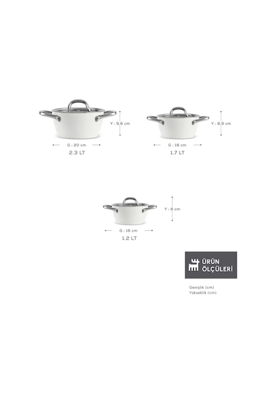 Karaca x Refika Swiss Crystal Creamy Metal 6 Parça Midi Tencere Set Krem